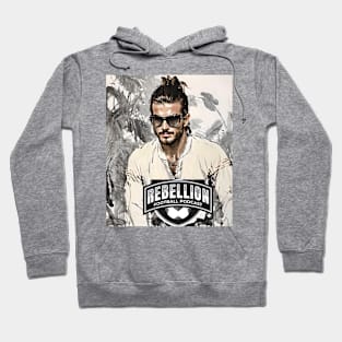 Rebellion Football Podcast (man ponytail and dark shades) Hoodie